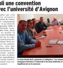 CONVENTION DE PARTENARIAT AVEC L'UNIVERSIT D'AVIGNON