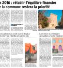PRIORIT�S FINANCI�RES DE LA COMMUNE POUR 2016
