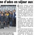 une vingtaine d'ados en sjour aux deux alpes
