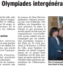 4me dition des Olympiades intergnrationnelles en prparation