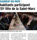 les habitants participent  la 51me fte de la saint-marc