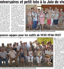 Anniversaires et petit Loto à la Joie de Vivre