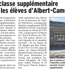 Une classe supplmentaire  l'cole Albert Camus