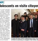 12 jeunes adolescents en visite citoyenne  Paris